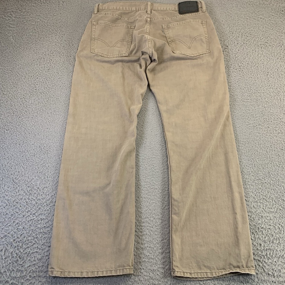 Levis 514 Jeans Mens 36x30 Tan Slim Straight 5-Pocket Cotton Pants Zip Button - Picture 9 of 12